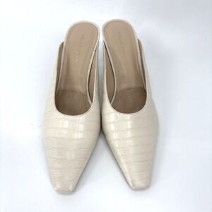 Pelle Moda Slip On Mules Hand Made‎ in Italy Shoes Size 10/40 Croc Embossed